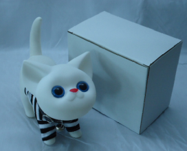 大号白色搪胶大眼/太空猫存储钱罐