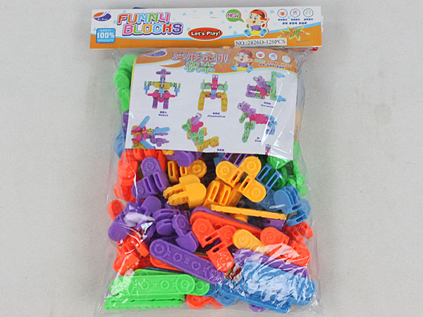 厂家直销启蒙积木2826D益智玩具 塑料积木 变形玩具