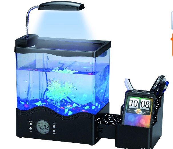 厂家供应LED多功能迷你鱼缸，USB鱼缸，办公室创意鱼缸