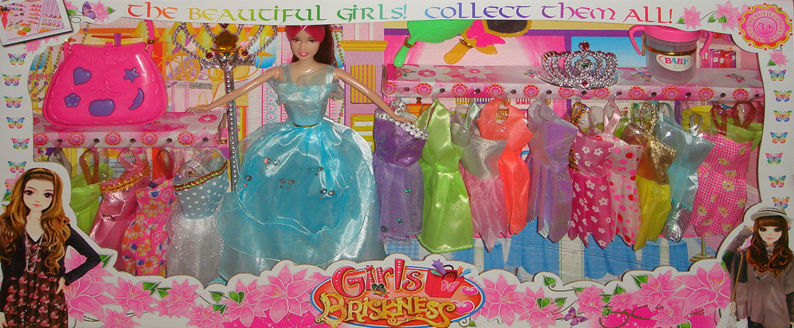 芭芘娃娃,16套衣服换装娃娃,生日礼物,女孩子玩具
