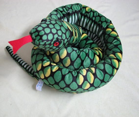 海乐园毛绒玩具大花纹绿色蟒蛇 印花短毛绒  厂家直销