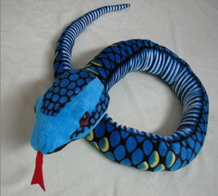 海乐园毛绒玩具蓝头蟒蛇 印花短毛绒玩具