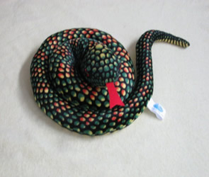 海乐园毛绒玩具小花纹绿色蟒蛇 印花大花纹蟒蛇
