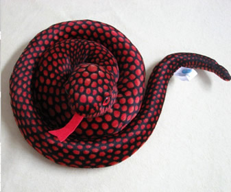 海乐园毛绒玩具小花纹红色蟒蛇 厂家直销