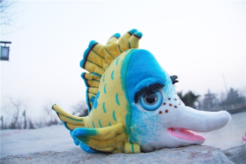 海洋毛绒玩具 蝴蝶鱼毛绒玩具公仔 漂亮的鱼宝宝