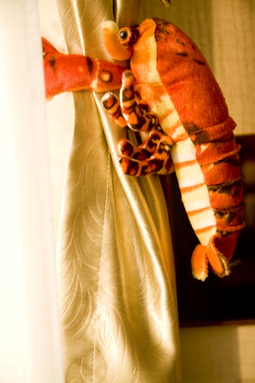 红色龙虾窗帘挂饰 毛绒玩具 公仔 厂家直销