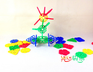 几何雪花片 塑料拼插积木 益智玩具 积木玩具 桌面玩具