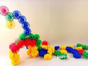 童趣 立体雪花积木 塑料拼插积木 幼儿园教具益智玩具
