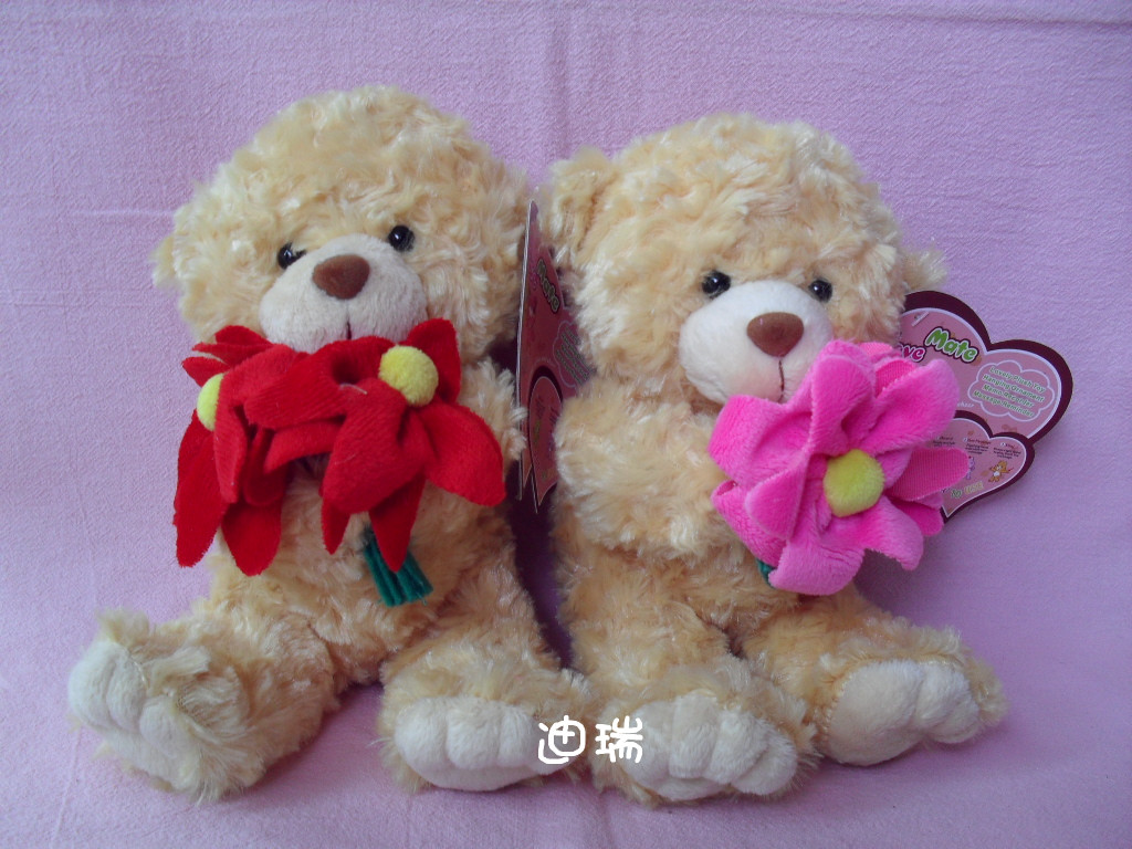 录音娃娃 礼品熊抱玫瑰花，情人节礼物  精致包装