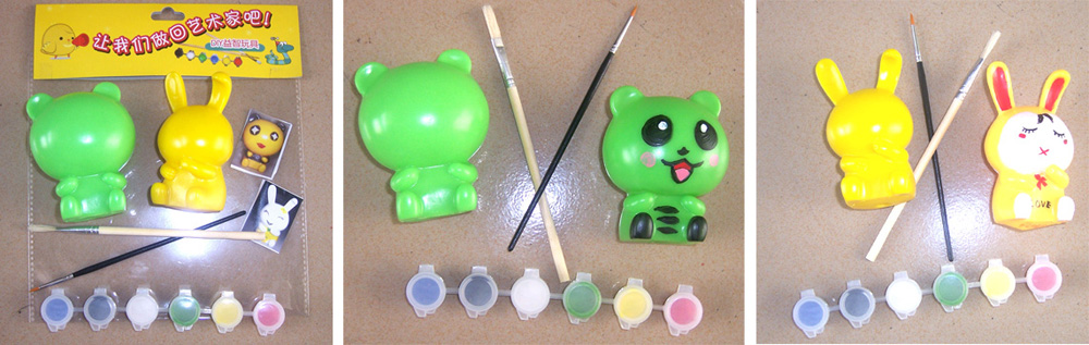DIY搪胶益智玩具-熊兔组合-绿黄