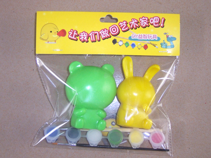 DIY搪胶益智玩具-熊兔组合-绿黄