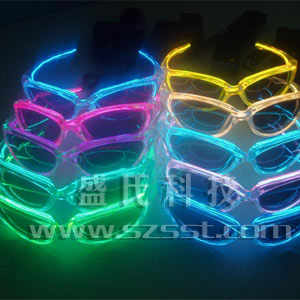 EL发光眼镜，闪光眼镜，多彩眼镜，透光眼镜，派对眼镜