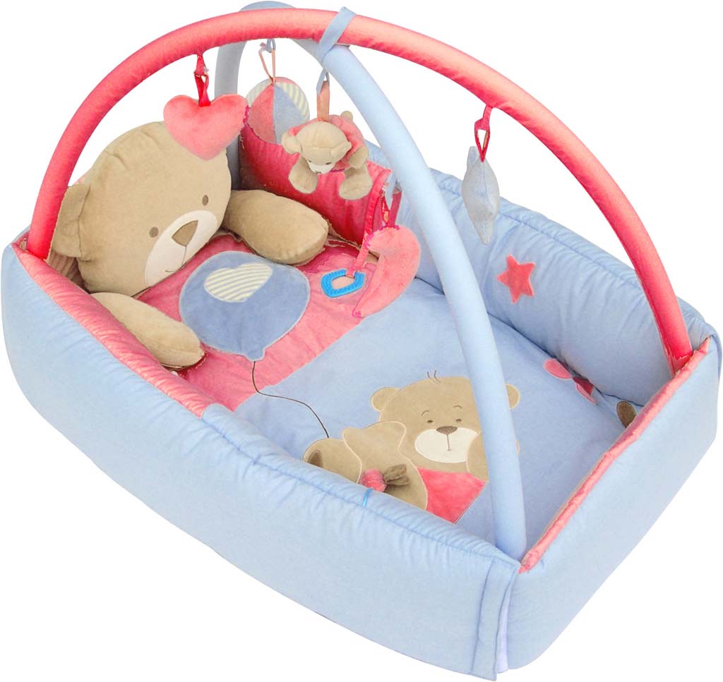 熊摇篮床（粉蓝色），婴儿床，婴儿用品