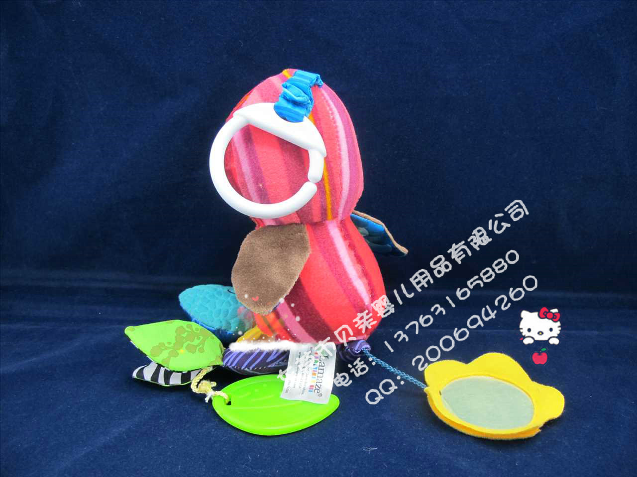 婴儿益智玩具 多功能啄木鸟车床挂（内置响纸、牙咬等）