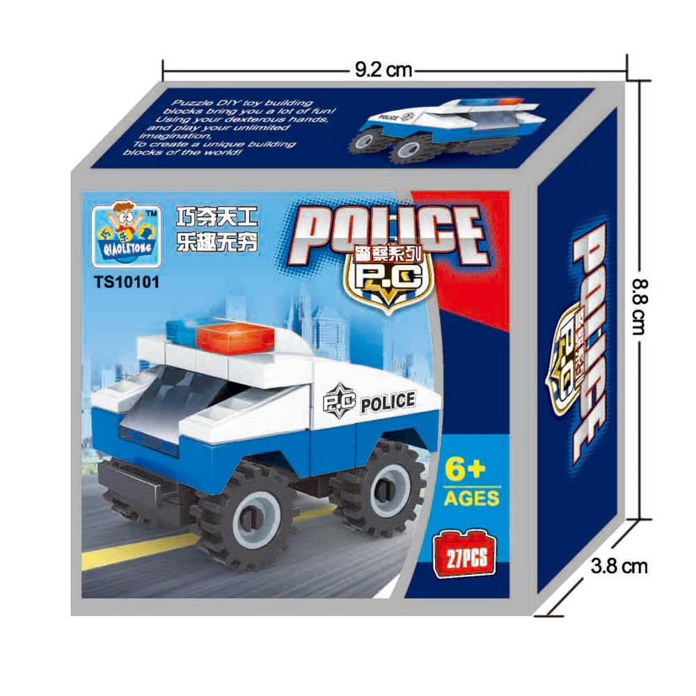 巧乐童益智积木 城市警察系列 轻型小警车