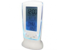 蓝屏背光电子钟万年历 LED时钟 带温度计