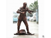 厂家定制 树脂工艺品 革命军人狙击手 革命雕塑 城市建设雕塑