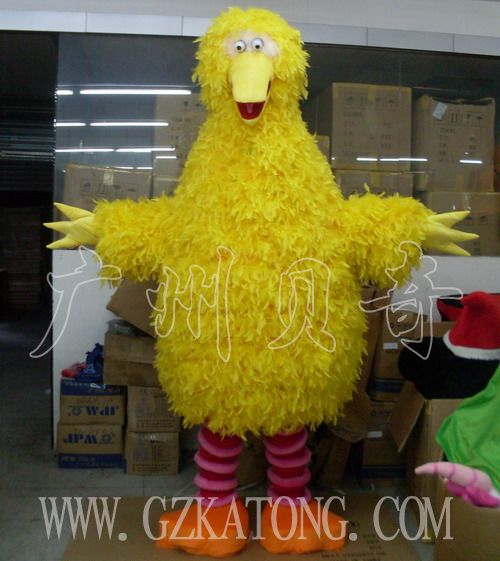 供应卡通人偶表演服装动物模型大黄鸟