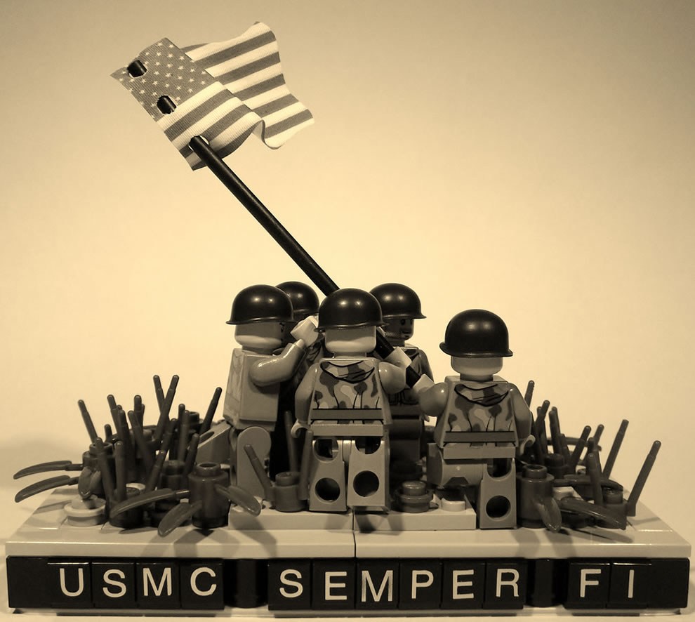 乐高积木拼出的战争景象 向老兵致敬