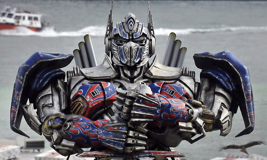 变形金刚现身香港维多利亚港