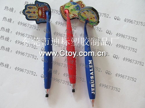 PVC软胶笔，硅胶磁性笔，滴胶卡通原珠笔，橡胶圆珠笔