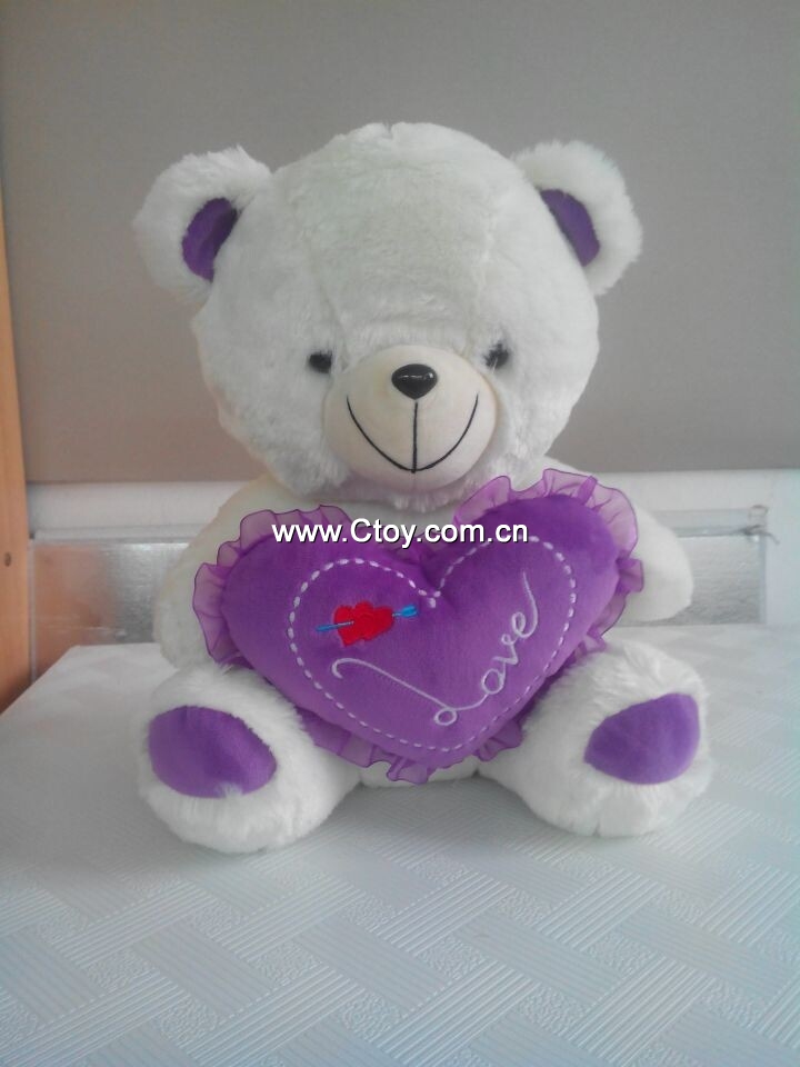 供应经典泰迪熊系列-紫色抱心熊