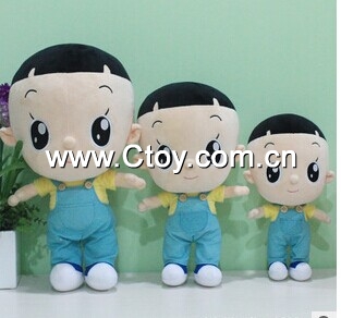 深圳龙岗厂家来图订制毛绒玩具大头儿子，卡通公仔，毛绒玩具厂家