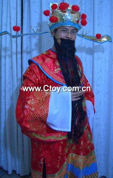 春节用品 财神传统服装 可行走人偶服装