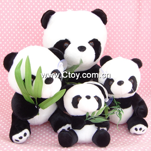 国宝熊猫公仔可爱母子大熊猫毛绒玩具抱竹叶熊猫送朋友女礼品