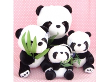 国宝熊猫公仔可爱母子大熊猫毛绒玩具抱竹叶熊猫送朋友女礼品