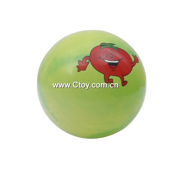 PVC9寸环保卡通图案贴标儿童玩具单标球