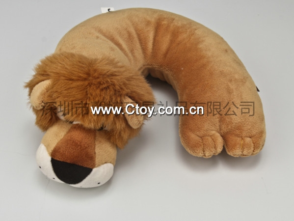 新款卡通U型枕 动物小狮子颈枕 旅行枕  毛绒玩具工厂定制