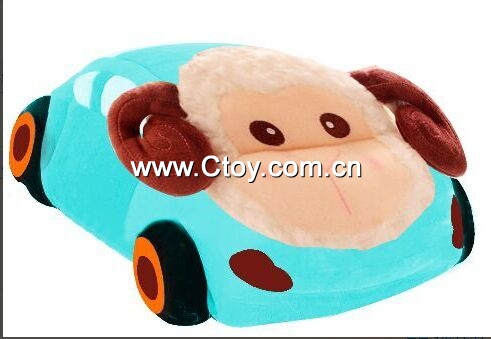 可爱卡通创意动物小汽车毛绒玩具公仔 男孩儿童生日礼物