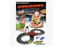 儿童遥控赛车轨道车玩具 双人轨道车手摇发电电动套装