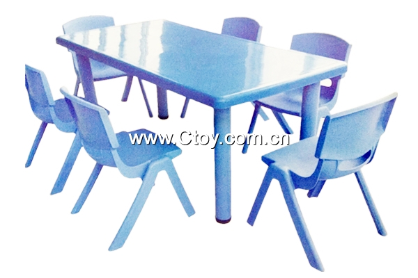 光面儿童6人桌 桌椅套装 早教幼儿桌椅 幼儿桌椅 儿童家具