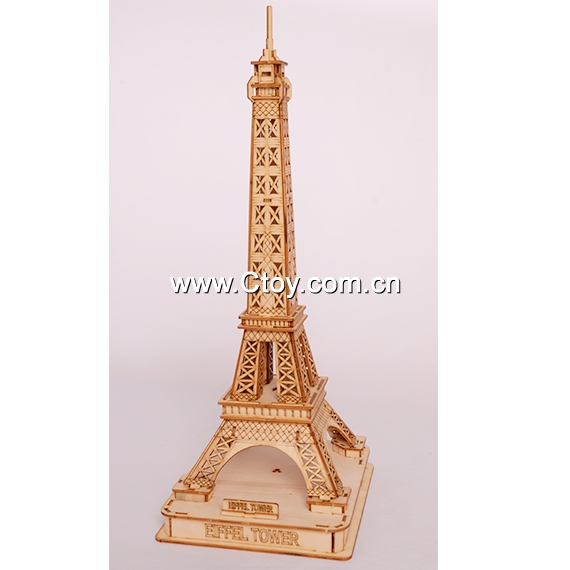 欢乐拼图  巴黎铁塔 木质建筑模型 世界著名建筑