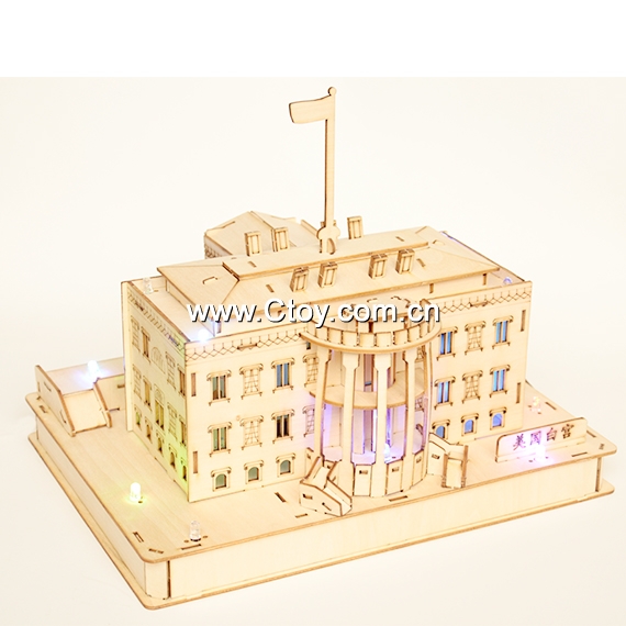 欢乐拼图  美国白宫 木质建筑模型拼图 世界建筑