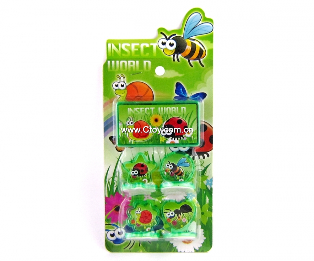 可爱卡通造型昆虫动物创意玩具印章文具礼品套