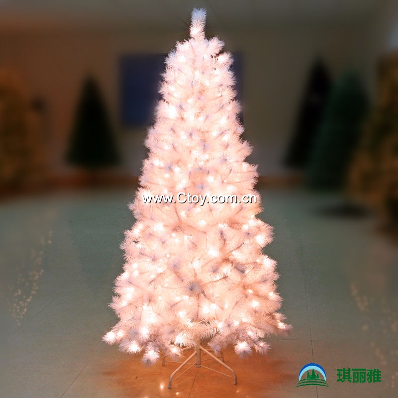 LED灯圣诞树,白色带LED灯圣诞树