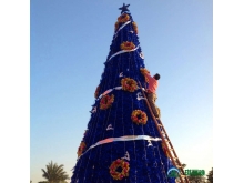 彩色圣诞树定做，蓝色大型圣诞树，户外大型圣诞树