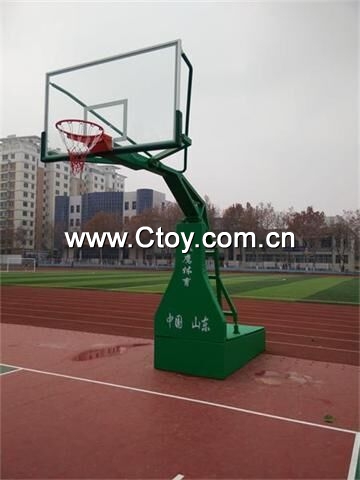 泰安室外篮球架子高度比赛标准用钢化玻璃篮板批发
