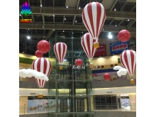 购物中心大型商场室内大堂中庭悬挂热气球造型新颖玻璃钢雕塑挂件