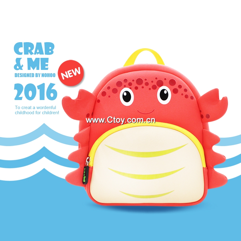 【诺狐NOHOO】趣味书包 3d时尚动物螃蟹造型背包