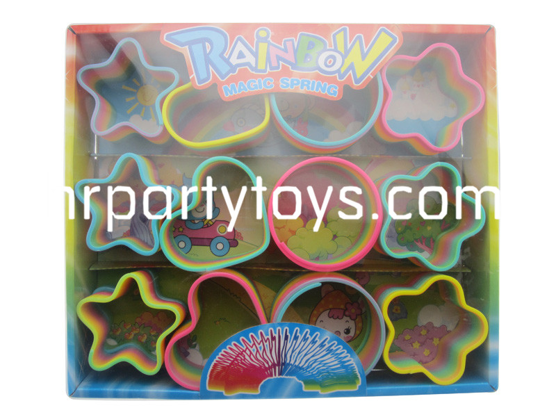 4种形状的彩虹圈 儿童益智玩具弹簧圈 魔力彩虹圈 地摊热卖玩具
