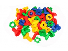 螺母组合螺丝螺母开发智力配对桌面玩具拼装益智塑料拼插积木