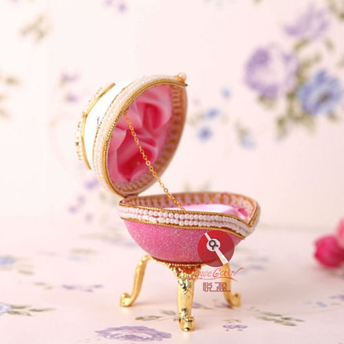 批发粉色皇室蛋雕音乐盒 创意音乐盒 品质保障生日礼品创意工艺品