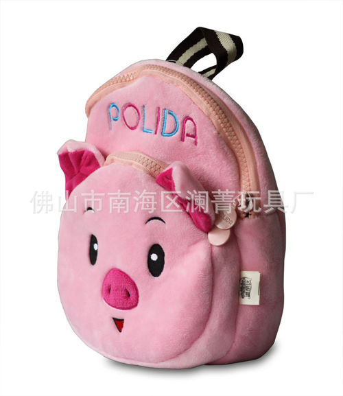宝宝儿童背包喜爱动物粉红小猪女孩小书包毛绒玩具厂家新品直销