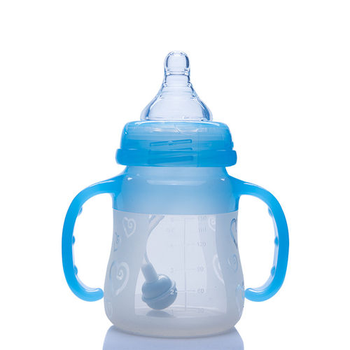 厂家直销带手柄食品级仿生奶瓶 吸管婴儿用品奶瓶