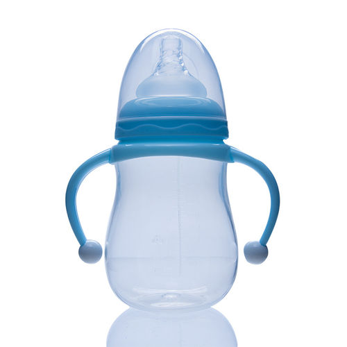 厂家直销批发280ml宝宝奶瓶 防滑带手柄新生儿奶瓶