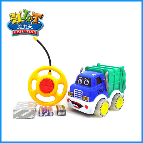 现货供应   新款儿童玩具车   2通卡通遥控环卫工程车   566-19A